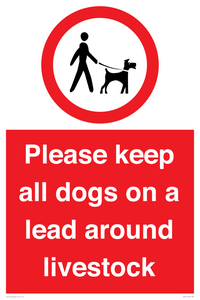 Please keep all dogs on a lead around livestock